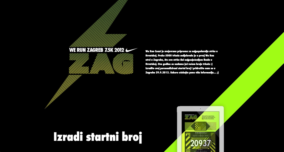 Nike we run Zagreb homepage